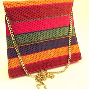 Striped handbag